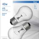 GE Incandescent 40 Watt Soft White A15 Appliance Bulbs 2 Pack