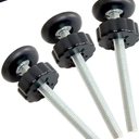 3Pack 8MM Baby Gate Threaded Spindle Rod, Replacement Hardware Parts Kit for Pet & Dog Pressure Mounted Safety Gates - Extra Long Wall Mounting Accessories Screws Rods Adapter Bolts Black