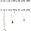 Mymazn 2 Pack Acrylic Necklaces Holder Hanging Jewelry Organizer Wall Mounted Necklace Hangers with 12 Hooks, Clear Jewelry Hangers for Necklace Organizer for Girls Women, Necklace Hooks for Wall