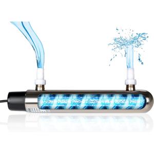 12W Inline Aquarium UV Light Clarifier for Koi Pond Small Pool Filter Cold Plunge UVC Light Stainless Steel Ultraviolet Green Killing Machine Fish Tank Algae Control