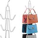 ZEDODIER Purse Hanger Organizer for Closet, 2 Pack Hanging Bag Holder, Keeping Purses Visible and in Good Condition, Metal Handbag Storage Hook Backpack Rack Space Saving Hanger, Silver