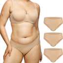 LEAKPROOF2.0 Seamless Bikini Period Underwear for Women | Period Panties Holds 6 Tampons | Incontinence Leak Proof Underwear (2XL/3XL,3-Beige)