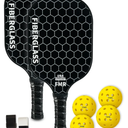 Feel my rhythm Pickleball Paddles Set of 2 with 4 Balls - USAPA Approved Fiberglass Surface, Lightweight, Non-Slip Grip - Premium Paddle Set for All Skill Levels Indoor & Outdoor