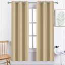 Yakamok Thermal Insulated Grommet Blackout Draperies/Drapes for Bedroom Window,Room Darkening Curtain Panels (2 Panels, W38 x L72 -Inch, Beige)