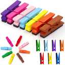 50Pcs Multicolored Magnetic Clips, Colorful Magnet Wooden Photo Clips for Pictures, Fridge Magnets for Whiteboard Office Classroom, Small Magnetic Clothespins for Teaching Supplies Party Decorations