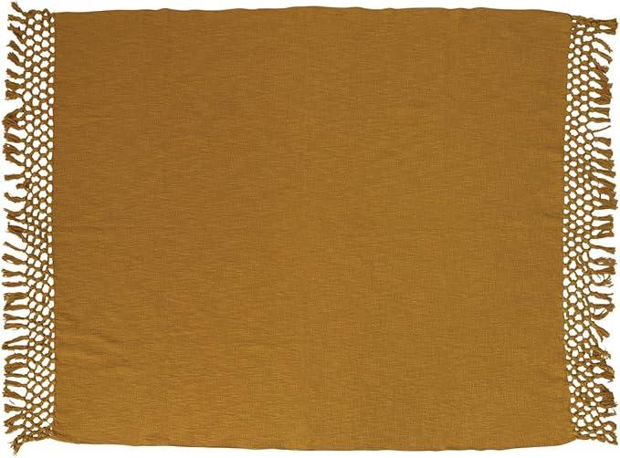 Creative Co-Op Cotton Velvet Quilted Throw, Taupe