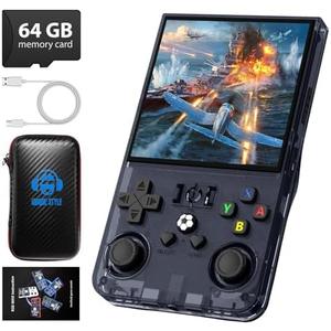 Amazon.com: DVJQSN R36MAX Retro Game Console, Support 18000+ Classic Games with 62GB, 4.0-Inch IPS Display, Portable Hand Held Open Source Linux System, 4000mah Battery, with Portable Case(Blue 62GB) : Toys & Games