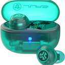 JLab Go Pop ANC Bluetooth Auriculares TWS with Cancelacin Activa de Ruido Green Azulado Transparent