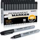 Black Permanent Markers Bulk, 40 Packs Fine Tip Permanent Markers, Waterproof Markers, Premium Smear Proof Pens, Quick Drying, Office Supplies for School, Office, Home