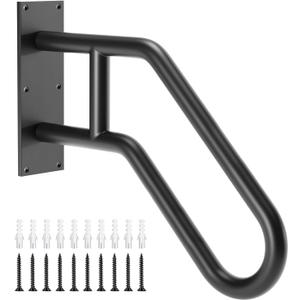 Handrails for Outdoor Steps, Sturdy Wall Mount Handrail for 1-3 Steps, 28.7" Stainless Steel Railing for Outdoor & Indoor, Garage, Porch, Yard and Garden Stairway,Black