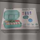 QQKO Bento Lunch Box for Kids Girls Boys, Toddler Kids Lunch Boxes for School, Lunch Containers for Adults with 4 Compartments, Sauce Container, Utensils, Food Picks and Muffin Cups, Blue