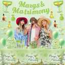 171pcs Margs and Matrimony Bachelorette Tableware Set, Margarita Party Decorations Include Margs and Matrimony Banner 50 Thickened Plates 2 Tablecloths for margarita party