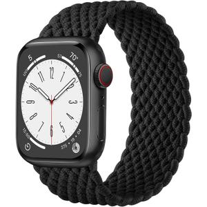Zedoli Braided Solo Loop Bands Compatible with Apple Watch Band 38mm 40mm 41mm 42mm 44mm 45mm 46mm 49mm Women Men, Stretchy Nylon Sport Elastic Strap for iWatch Series 11 10 9 8 7 6 5 4 3 2 1 SE Ultra (Black)