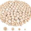 200Pcs Wood Ball Wood Craft Balls in 4 Sizes Round Wooden Balls for DIY Craft Projects Jewelry Making Art Design