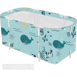 STARBRILLIANT Portable Foldable Bathtub,Soaking Standing Bath Tub for Shower Stall, Easy to Assemble Collapsible Bathtub, Suitable for Travel, Camping and Outdoor Activities (45inch)