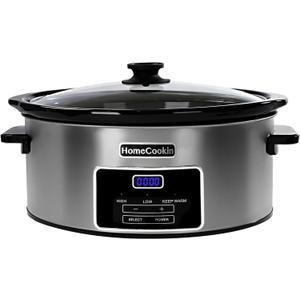 8-Quart Digital Programmable Slow Cooker with Timer - Small Kitchen Appliance for Family Dinners - Serves 10+ People - Heat Settings: Keep Warm, Low and High