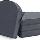 Outdoor Chair Cushions Set of 4: Waterproof & Fade Resistant Patio Furniture Cushions - 19 x 19 x 2 Inch Non Slip Round Corner Seat Cushion Pads with Removable Cover for Garden Yard Lawn, Dark Grey