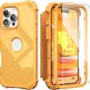 IDweel for iPhone 16 Pro Case with Screen Protector,Luxury 3 in 1 Shockproof Slim Fit Hybrid Heavy Duty Hard PC Cover Soft Silicone Bumper Full Body Anti-Fingerprint Case,Glitter Sundial Golden