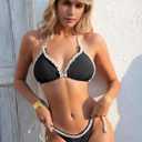 ANRABESS Sexy Bikini Sets for Women Ruffle Trim Two Piece Swimsuit 2026 Summer Bathing Suit Halter String Triangle Swimwear (Black, S)