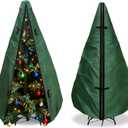 Upright Christmas Tree Storage Bag 9Ft,Christmas Tree Covers for Upright Storage for 8 Foot /9 Foot Artificial Christmas Trees with Ornaments,Equipped with Patented Support Rod Technology-Green