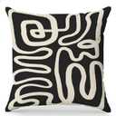 Black and Cream Pillow Cover 18x18, Black and Cream Abstract Decorate Pillow Cover for Living Room Couch Bed Home Bedroom Decor