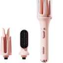 Sfozstra 3 in1 Curling Iron:Curling Iron with Brush | 26/30mm & 32/36mm Barrels/Straightening Brush/7 Heat Settings/Dual Anti-Scald/Fast Heating, for Travel