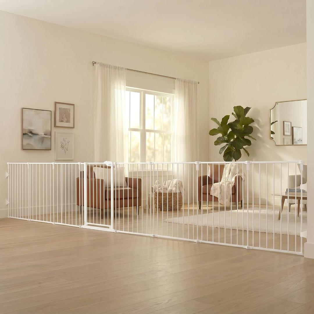 Regalo Safety 24"-192" Metal 2-in-1 Super Wide Baby Gate & Play Yard