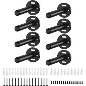 8pcs Floating Shelf Bracket Heavy Duty Shelving Mounting Brackets Hidden Floating Shelf Hardware,Black Metal Shelf Support Bracket (4 inch --8pcs--Without Tools)