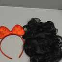 karlery Kids Girls Short Bob Wave Black Wig with Red Bow Princess Halloween Cosplay Costume Anime Party Wig