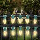 110PCS Magnetic Christmas Light Clips, C7/C9 Christmas Light Clips, Extra Strong Magnetic Christmas Lights Hooks for String Light Outdoor Patio Lighting, Metal Surface Roof Fence Railing Gutter, Clear (110PACK)