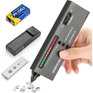 Diamond Tester, Professional Jewelers' Gemstone Detector, High Accuracy Diamond Tester Pen Professional (Metal Detection Limitation) (Battery Powered)