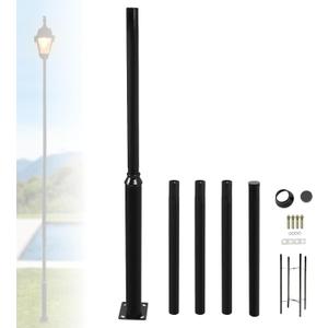 Outdoor Street Light Pole with Ground Cage & Base, 20FT 114+76mm