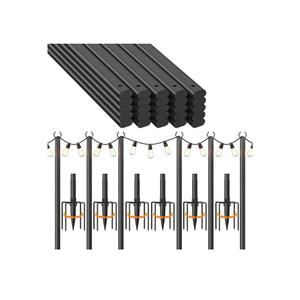 6 Pack 10Ft String Light Poles for Outside and 25 Pack Deck Balusters 36" Staircase Baluster for Deck Systems. Outdoor lighting brackets and railings are used for terraces, decks, backyards