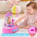 lalalark Toddler Vanity & Baby Vanity Mirror Toy, Interactive Pretend Vanity Set with 40+ Sounds and Music, Learn Musical Mirror Toy, Birthday Gift for 6 Months+ 1 2 3 Year Old Kids Girls