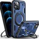 WYUIC Designed for iPhone 12/12 Pro Magnetic Case, Compatible with Magsafe, 10ft Drop Test Hard Rugged, 360 Rotating Ring Kickstand Shockproof Protection Phone Case iPhone 12/12 Pro Cover, Blue