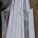 SmartStandard 38in x 84in Sliding Barn Door with 6.6FT Barn Door Hardware Track Kit & Handle, Waterproof PVC Surface, Pre-Drilled Holes Easy to Assemble, Solid, MDF, White, 5-Panel