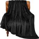 BEDELITE Fleece Blanket Black Throw Blankets for Couch & Bed, Luxury Plush Cozy Fuzzy Blanket 50x60 inches, Super Soft Warm Lightweight Throw Blanket for Travel Camping