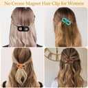 4-Pack Magnetic Hair Clips for Women, Strong Hold Seamless No-Slip Hair Clips for Thick or Thin Hair, Quick Updo & Half-Up Styling, Gentle No-Dent Hair Accessories for Daily Use