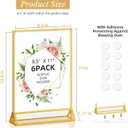 PPH-Sisy Acrylic Sign Holder 8.5X11 Double-Sided Gold Picture Frames Clear Sign Holder for Flyer Holder Menu Holder Wedding Table Number Holder Photo Frame -6 Pack