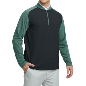 Rouen Sweatshirts for Men Moisture Wicking Sports Casual Comfortable Golf Quarter Zip Pullover Men Sweatshirts Black, 3XL