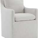 Upholstered Dining Chairs with Casters No Assembly Modern Accent Armchair with Rollers for Diningroom Bedroom Livingroom Reading Room,Cream,2 Boxs