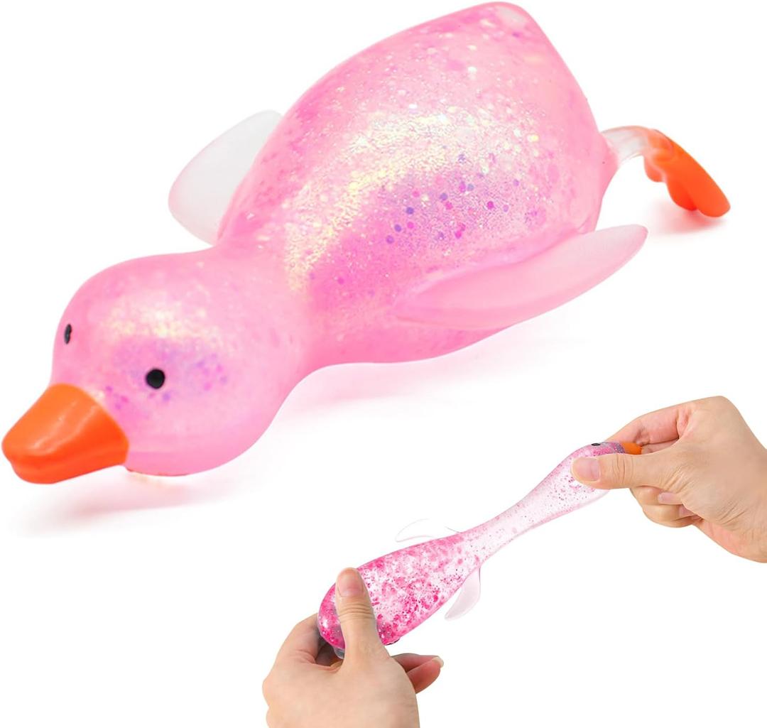 Cute Duck Squishy Sugar Stress Ball, Soft Duck Stress Relief Sugar Ball Squishy Ultra Squishy and Moldable Slow Rise Relaxing Sensory Stress for Anxiety (Pink)