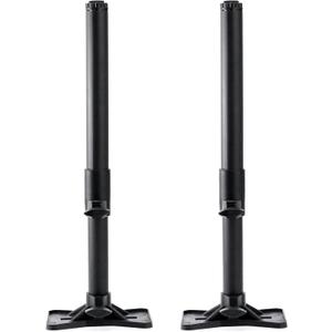 QWORK Undermount Sink Brackets Kit, 2 Pack Steel Undercounter Sink Stand Adjustable Support Sink Leg, Sink Repair Bracket Kit, for Kitchen and Bathroom (17.7-30.3"), Black