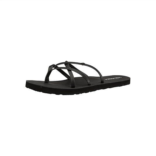 ZeroXposur Women's Black Strappy Flip Flop Sandals 6