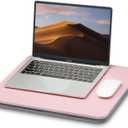 Portable Lap Laptop Desk with Pillow Cushion, Fits up to 15.6 inch Laptop, Lap Stand for Bed & Couch & Carpet, Book Tablet/Drawing Board/Computer Laptop Stand - Pink