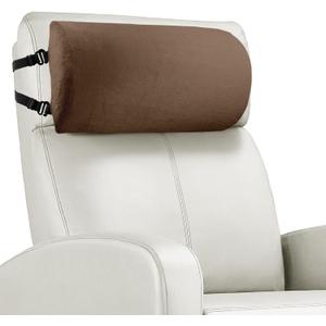 Non-Slip Neck Pillow for Recliner with Elastic - Head Pillow for Recliner Supportive Memory Sponge Cushion with Soft Velvet Cover for Neck Relief While Working,Studying and Playing(Brown)