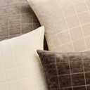MIULEE Decorative Chenille Check Throw Pillow Covers Vintage Plaid Couch Pillows 18x18 Inch Set of 2 Neutral Boho Farmhouse Cushion Covers Modern Spring Home Decor for Sofa Bed Living Room Beige