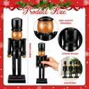 3 Pcs Christmas Nutcracker Ornaments 10 Inch Wooden Black Nutcracker Soldier African American Nut Cracker Figures Modern Minimalist Christmas Table Centerpiece Decor for Tabletop Mantle Fireplace Home