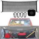 Truck Bed Cargo Net - 50"x18" - Envelope Style Truck Bed Organizer and Divider- Heavy Duty Pickup and SUV Storage for Groceries, Bags, Tools, Boxes, Accessories - 4 Metal Carabiners and Storage Bag