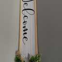 Welcome Sign for Front Porch Standing 45"X9" Large Outdoor Decor Rustic Vertical Leaner Wood Frame Porch Tall Welcome Signs for Farmhouse Outside Front Door Decorations (Wood White)